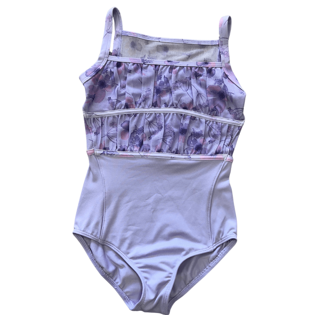 Bloch -Floral Scoop Neck Mesh Back Cami Leotard