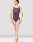 Mirella - Low Back Print Panel Tank Leotard - Small