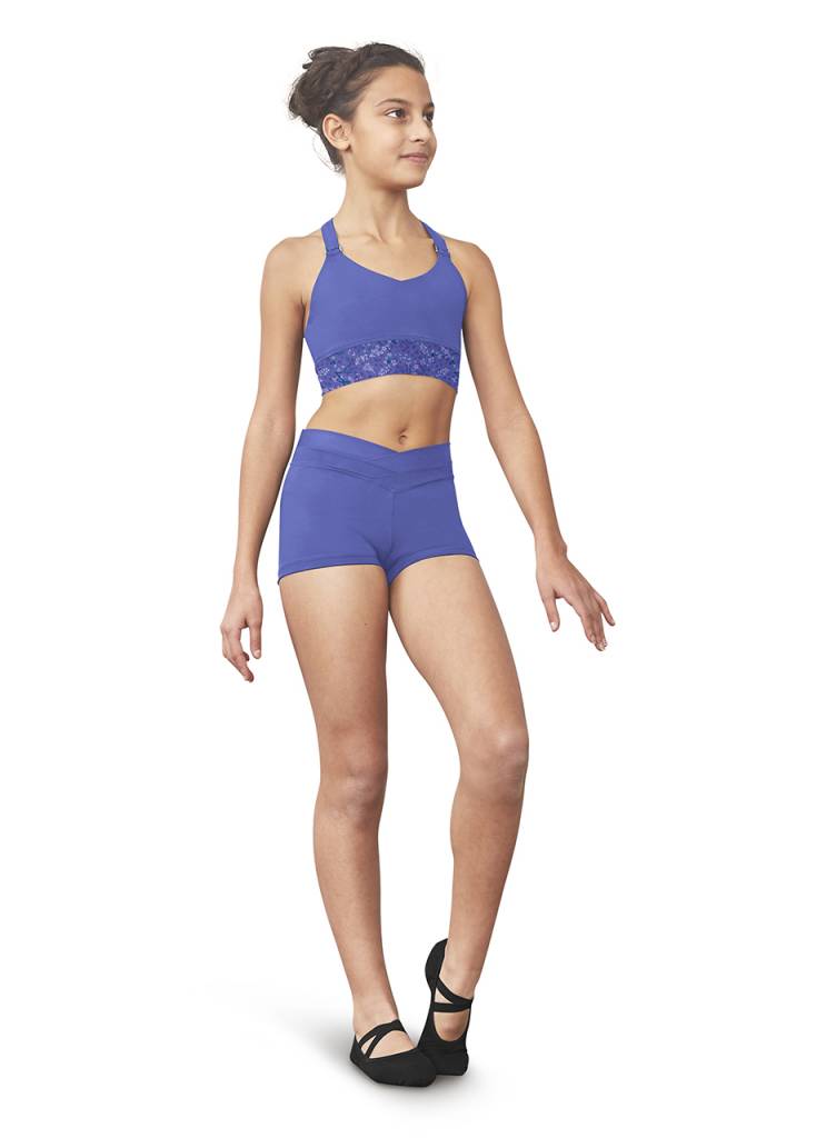 Bloch - Bloch V Neck Mesh Band Crop Top