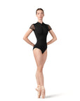 Bloch - Mock Neck Zip Front Cap Sleeve Leotard
