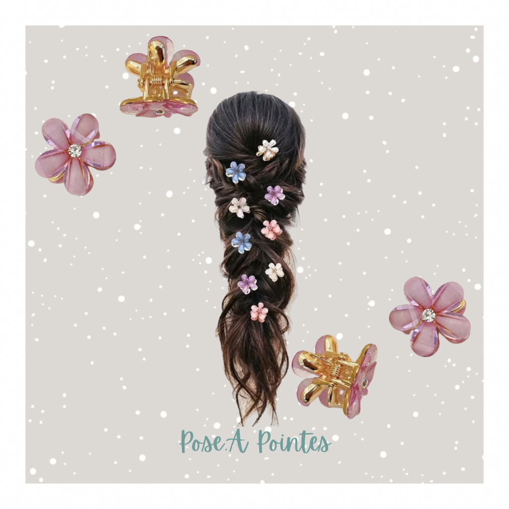 Pose.A - Small Crystal Flower Hair Clips