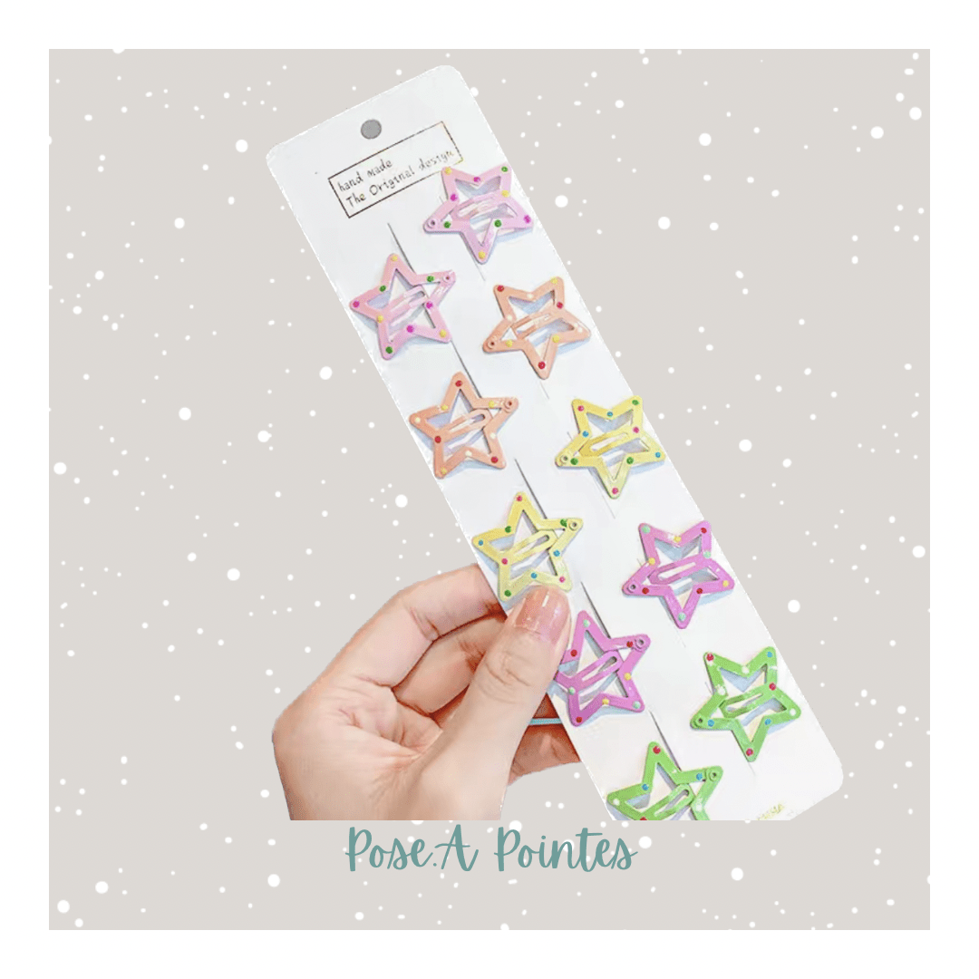 Pose.A Colourful Star Shaped Hair Clips Pose.A Pointes