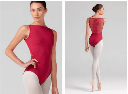 Bloch - Emma - Boat Neck Leotard with Embroidered Back Detail