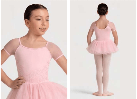 Bloch - Lucy - Scoop Back Cap Sleeve Tutu Leotard with embroidered front